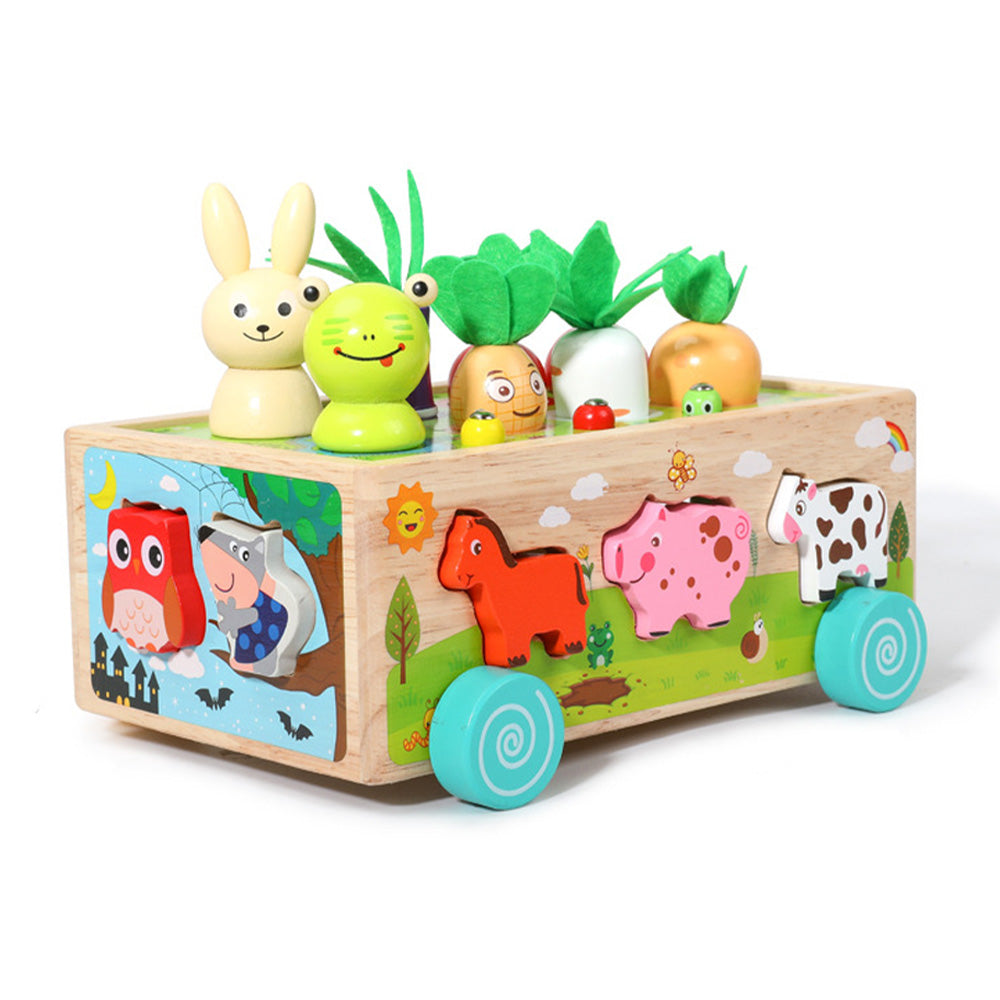 Wooden Carrot Harvest Game – Developmental Montessori-Style Toy for Toddlers with Sorting, Fine Motor Practice and Fun Pretend Gardening Play