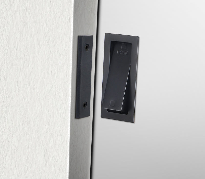 Invisible Push-Out Door Lock – Embedded Hardware Latch for Bathrooms, Barn Doors, Sliding Doors, Hidden Rooms and Minimalist Interior Security