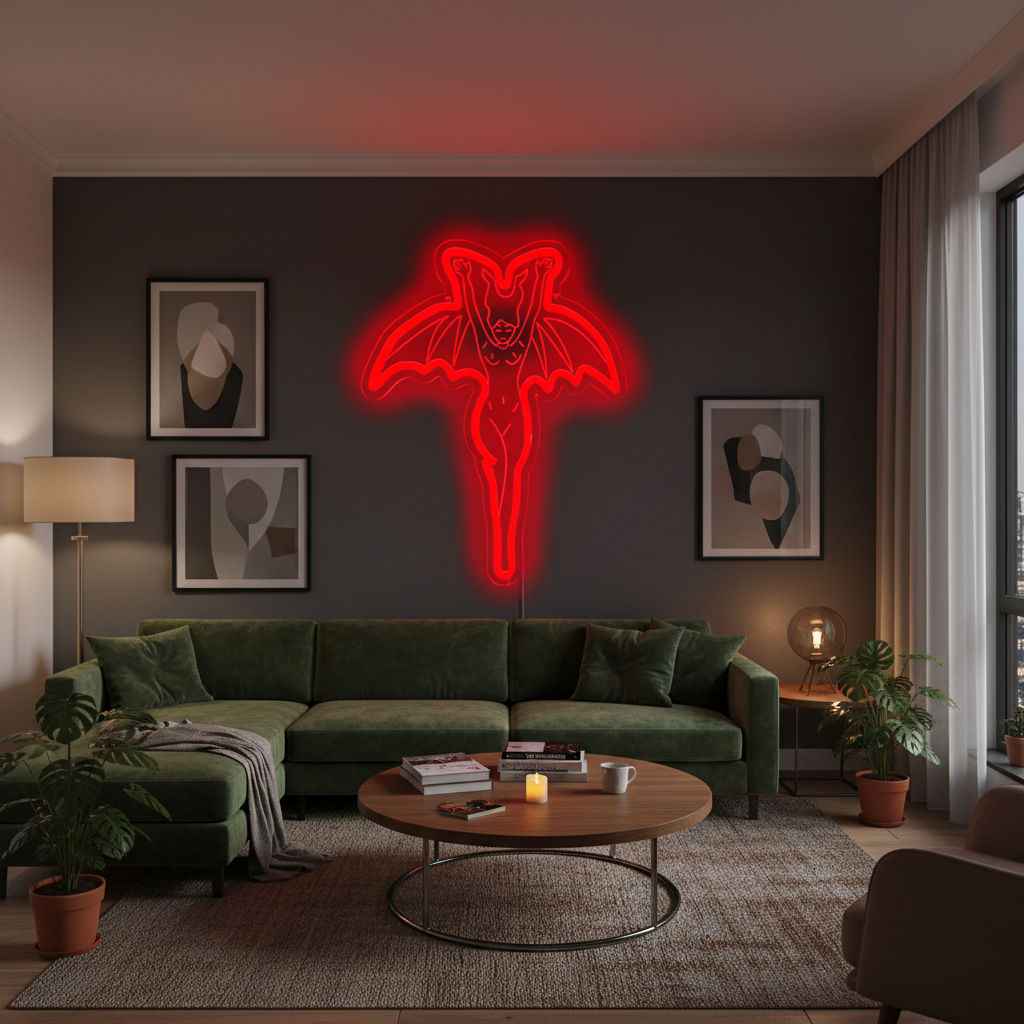 Vampire Halloween Neon Sign – Gothic LED Wall Light for Parties, Bedrooms and Haunted Decor with Spooky Ghost-Inspired Nighttime Ambience