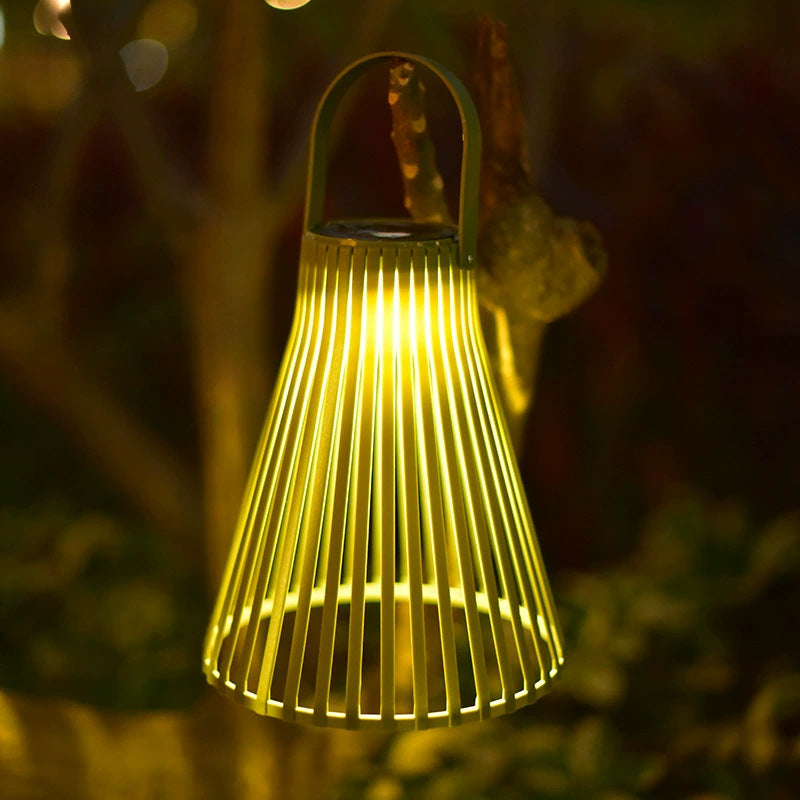 Solar Rattan Hanging Lamp – Waterproof Outdoor Projection Light for Gardens, Villas, Balconies, Camping and Patios with Warm Decorative Atmosphere