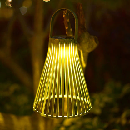 Solar Rattan Hanging Lamp – Waterproof Outdoor Projection Light for Gardens, Villas, Balconies, Camping and Patios with Warm Decorative Atmosphere