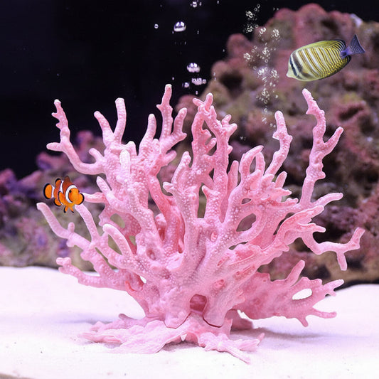 Artificial Coral Aquarium Decor - Resin Fish Tank Water Plant Ornament for Marine Aquascape and Underwater Landscape Decoration