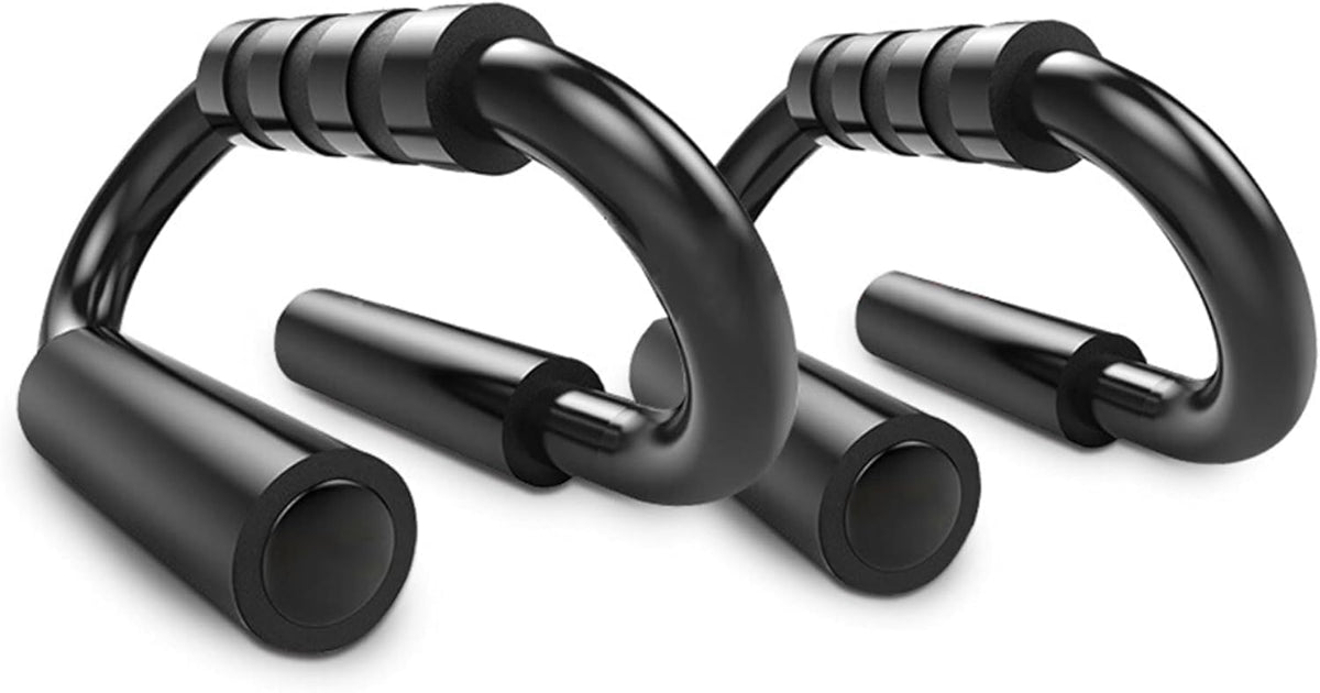 S-Shape Push-Up Handles – Aluminum Alloy No-Slip Push Up Stand for Chest, Arm and Home Fitness Training