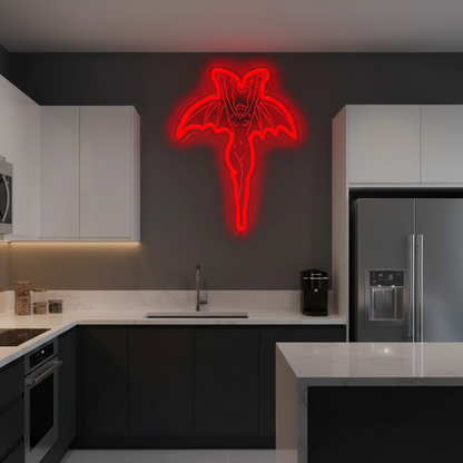 Vampire Halloween Neon Sign – Gothic LED Wall Light for Parties, Bedrooms and Haunted Decor with Spooky Ghost-Inspired Nighttime Ambience