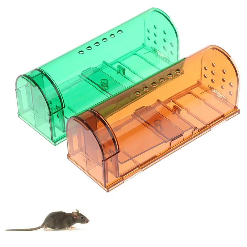 Reusable Humane Mouse Trap – Transparent Self-Locking Mousetrap for Indoor and Outdoor Rodent Control