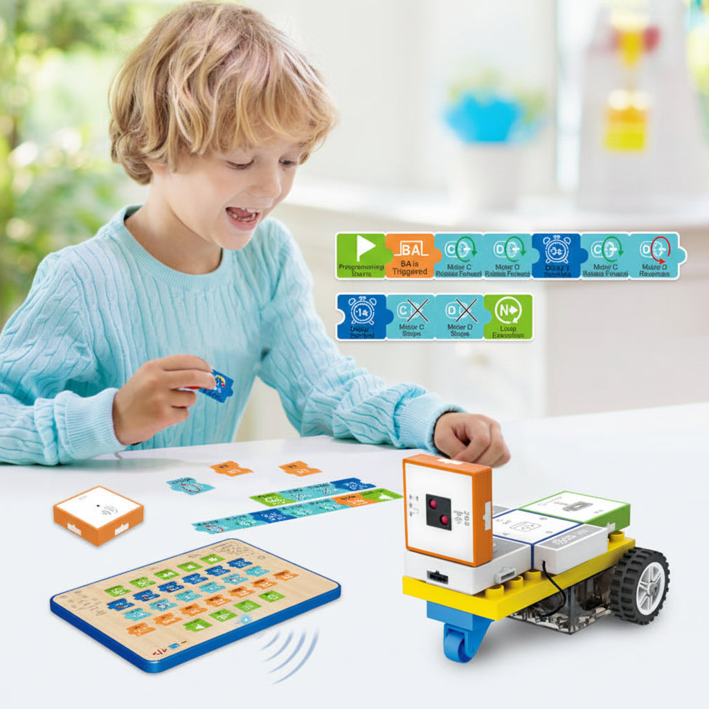 Electronic Programming Building Blocks Set – Educational STEM Construction Toy for Kids Learning Coding, Electronics, Physical Computing and Creativity