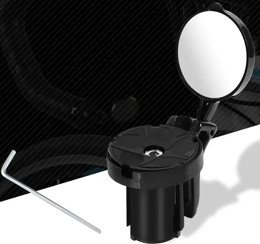 Wide Angle Bicycle Handlebar Mirror – 360 Degree Rotating Rear View Mirror for Road Bikes, Scooters and Safe Cycling