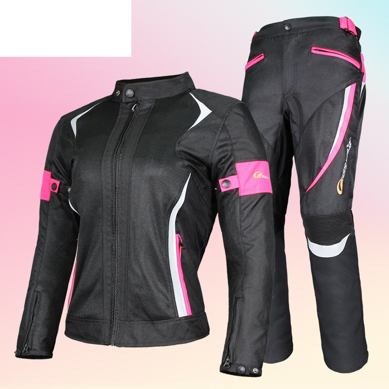 Women’s Waterproof Motorcycle Jacket & Moto Pants Set – Breathable Mesh Protective Gear for Touring, Riding & Racing, Stylish & Durable Motorbike Clothing