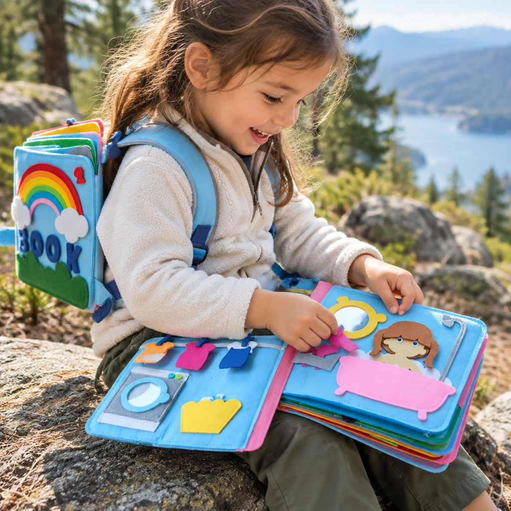 Felt Cloth Activity Book – 3D Soft Educational Baby Toy for Sensory Exploration, Early Learning, Quiet Play and Hands-On Development