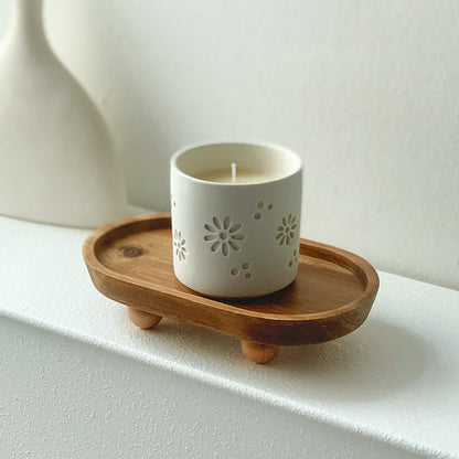 Mini Wooden Pedestal Stand – Rustic Table Riser Organizer for Countertop Displays, Home Decor, Candles, Plants & Kitchen Accessories