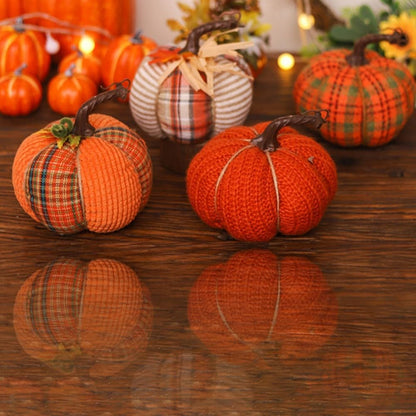Mini Fabric Pumpkin Décor Set – Artificial Fall Pumpkins for Halloween Parties, Thanksgiving Tables, Autumn Centerpieces & Seasonal Home Decorations