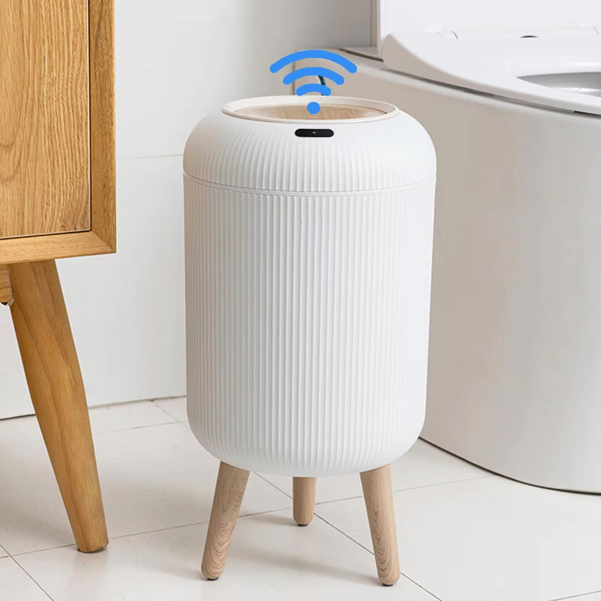 Automatic Motion Sensor Trash Can – Smart Touchless Waste Bin with Lid for Bedroom, Bathroom, Kitchen and Office Organization
