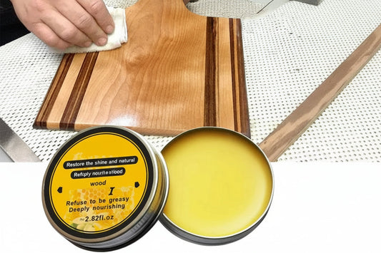Wood Cutting Board Beeswax Paste – Food-Grade Coconut Oil and Vitamin E Conditioner for Nourishing, Protecting and Restoring Natural Wood Shine