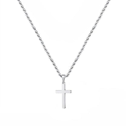 Stainless Steel Cross Necklace – Minimalist Gold Tone Pendant Jewelry for Men and Women, Stylish Everyday Choker Gift Accessory