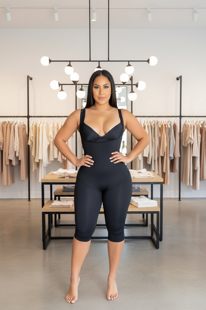 Colombian Faja Body Shaper – Sculpting High Waist Girdle with Tummy Control, Push-Up Compression and Knee Length Design for Women