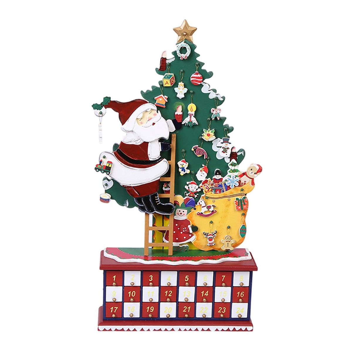 Christmas Tree Advent Calendar – 24-Day Hanging Ornament Countdown Decoration, Desktop Holiday Display for Home Christmas Party Festive Atmosphere