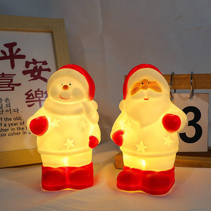 LED Santa & Snowman Christmas Night Light – Cute Children’s Bedside Lamp for Holiday Decor, Festive Bedroom Ambience & Xmas Gifts