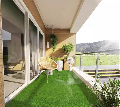 Faux Grass Area Rug – Non-Slip Artificial Turf Mat for Indoor and Outdoor Spaces, Doorways, Bedrooms and Noise-Reducing Floor Decor