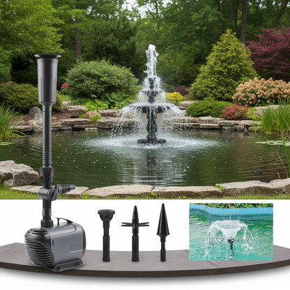 Submersible Water Fountain Pump – Compact Pump for Garden Ponds, Aquariums, Fish Tanks, Sumps and Waterfalls with Reliable Continuous Circulation