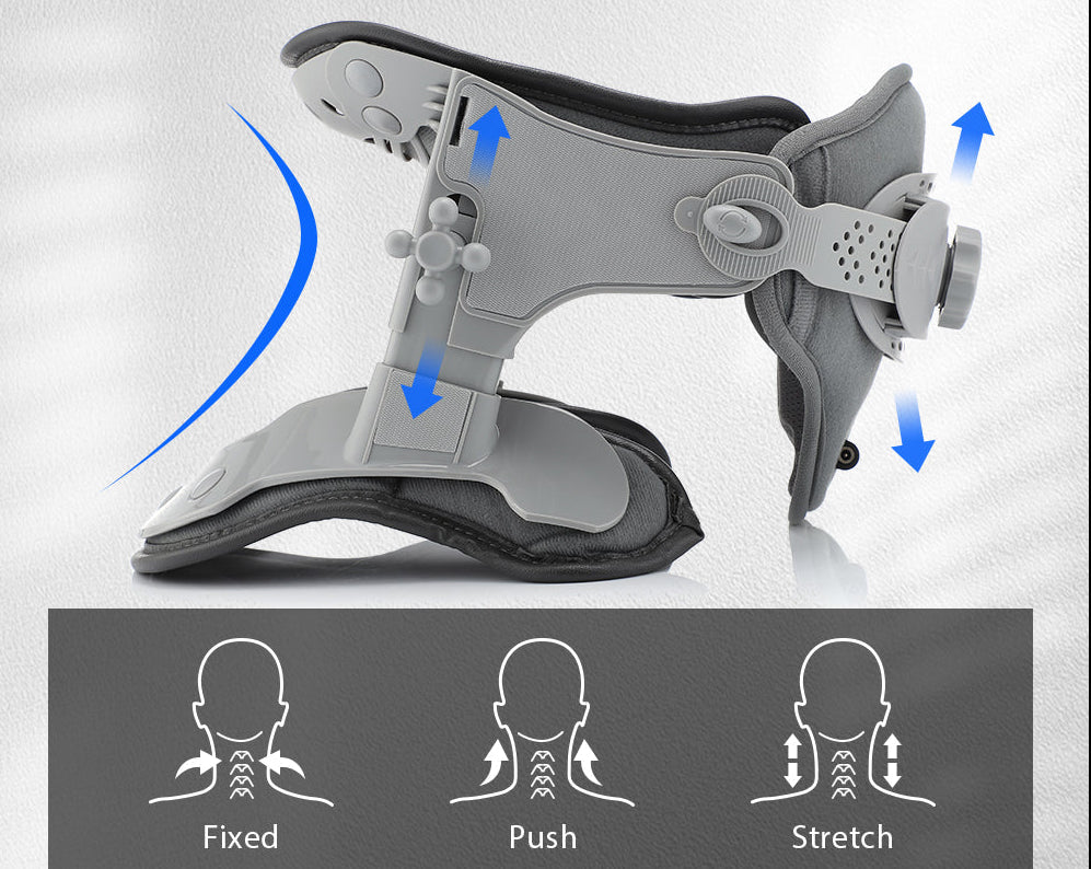 Heated Cervical Traction Collar – Adjustable Neck Stretch Device with Hot Compression for Spine Support and Pain Relief
