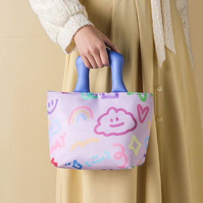 Waterproof Cartoon Lunch Bag – Cute Insulated Tote with Handle and Large Capacity for Fresh Food, School, Work and Travel