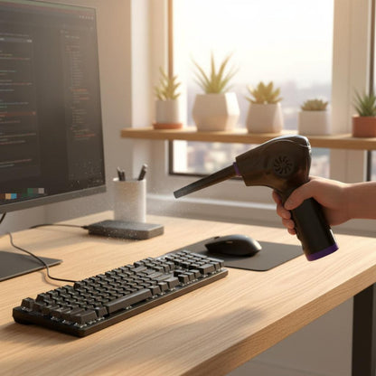 USB Wireless Dust Gun – Portable High-Speed Air Duster for Cleaning Electronics, Keyboards, Computers, Car Interiors and Hard-to-Reach Areas
