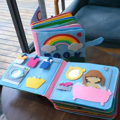 Felt Cloth Activity Book – 3D Soft Educational Baby Toy for Sensory Exploration, Early Learning, Quiet Play and Hands-On Development