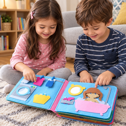 Felt Cloth Activity Book – 3D Soft Educational Baby Toy for Sensory Exploration, Early Learning, Quiet Play and Hands-On Development