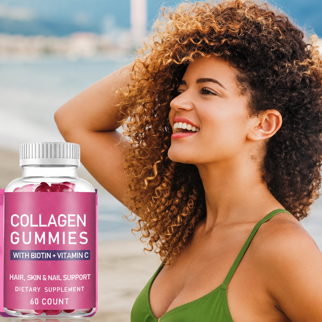 Collagen Biotin Gummy Bears – Chewable Daily Beauty Supplement with Collagen and Biotin in a Convenient, Delicious Gummy Format