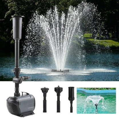 Submersible Water Fountain Pump – Compact Pump for Garden Ponds, Aquariums, Fish Tanks, Sumps and Waterfalls with Reliable Continuous Circulation
