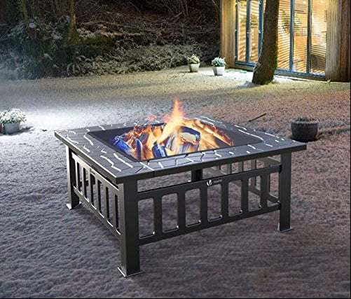 Complete Outdoor BBQ Grill Set – Courtyard Barbecue Grill, Heating Table and Cooking Rack for Family Gatherings, Parties and Backyard Entertaining