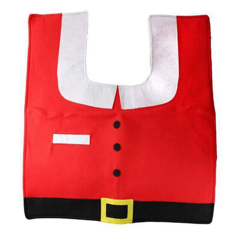 Cute Santa Toilet Seat Cover Set – Christmas Bathroom Flannel Mat & Lid Decor, Festive Holiday Accessories for Home & New Year Parties