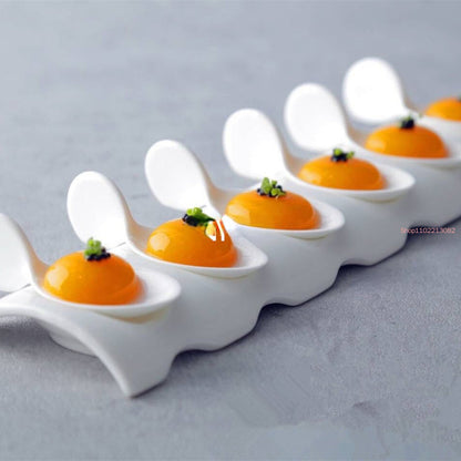 Ceramic Sushi Serving Plate – Elegant Caviar, Sashimi and Dim Sum Dish for Desserts, Snacks, Fruit, Seasonings and Stylish Dining