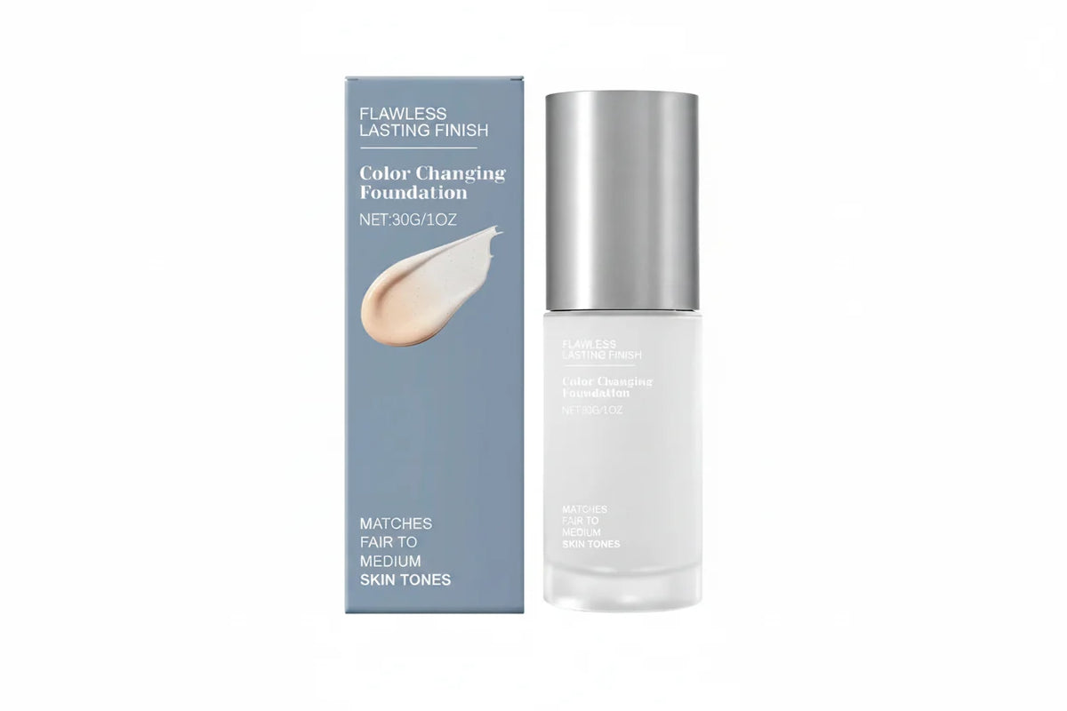 Color-Changing Foundation – Full-Coverage Lightweight Face Makeup that Brightens, Conceals Pores and Fine Lines for a Smooth Natural-Looking Everyday Finish