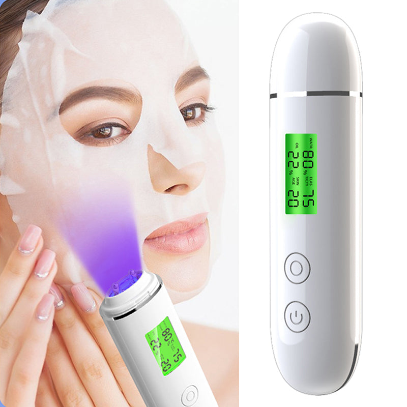 Skin Moisture Oil Analyzer Tester – Digital Face Skin Age Detection Meter with Fluorescent Agent Detection
