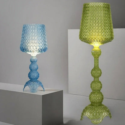 Italian Acrylic Floor Lamp – Designer Hollow Goblet LED Standing Light for Living Room, Bedroom and Luxury Interior Decor
