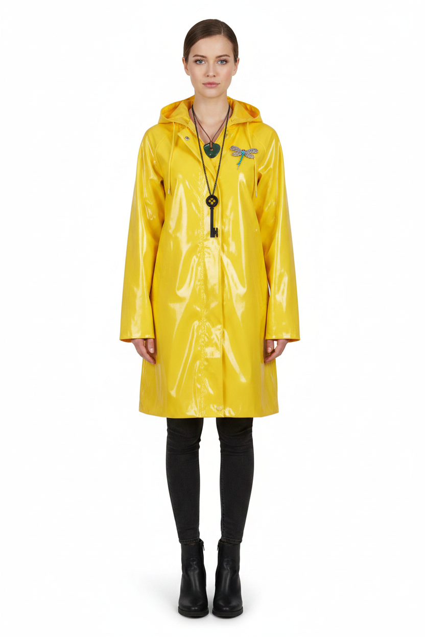 Coraline Yellow Raincoat Cosplay Costume- Wybie Inspired Halloween Trench Coat Outfit for Anime Convention Party Dress Up and Cosplay Events