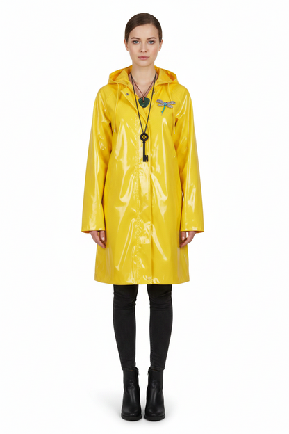 Coraline Yellow Raincoat Cosplay Costume- Wybie Inspired Halloween Trench Coat Outfit for Anime Convention Party Dress Up and Cosplay Events