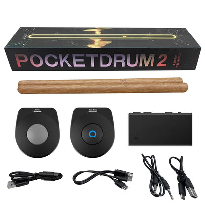 Aeroband Portable Pocket Drum 2 MAX Electronic Drum Set – Wireless Air Drum Sticks with Foot Pedals & Bluetooth Adapter for Mobile Music Creation