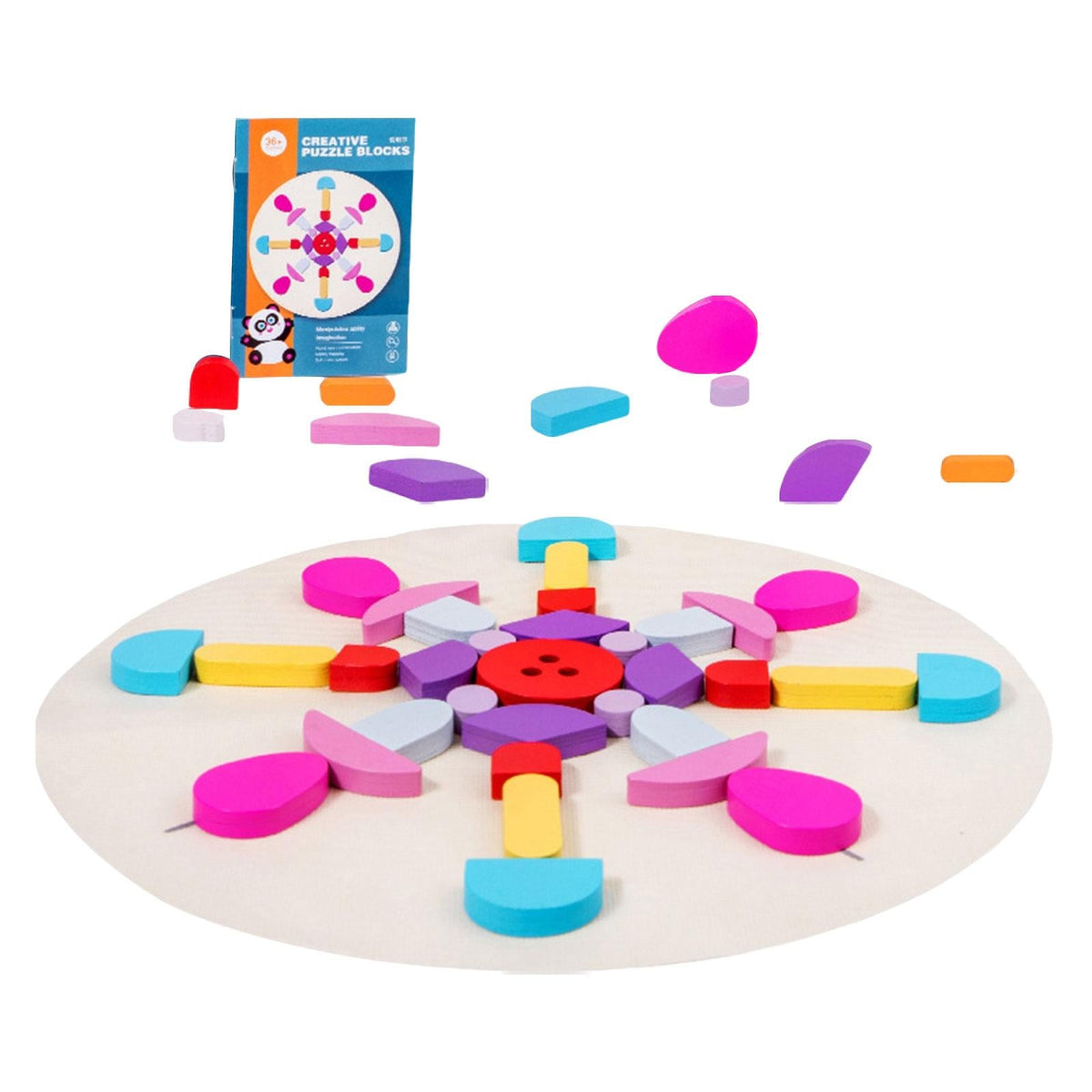Wooden Creative Puzzle Blocks – Educational Building Toy for Kids with Hands-On Problem Solving, Imaginative Construction and Fine Motor Skill Play