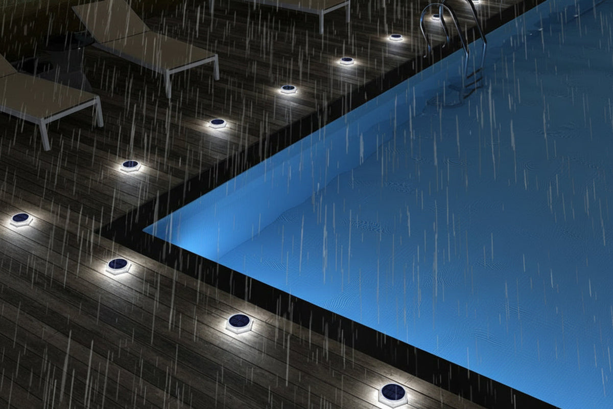 Solar Ground Light Waterproof – IP68 Heavy-Duty Waterproof LED Deck and Pathway Lamp for Driveways, Steps, Gardens and Outdoor Landscape Lighting