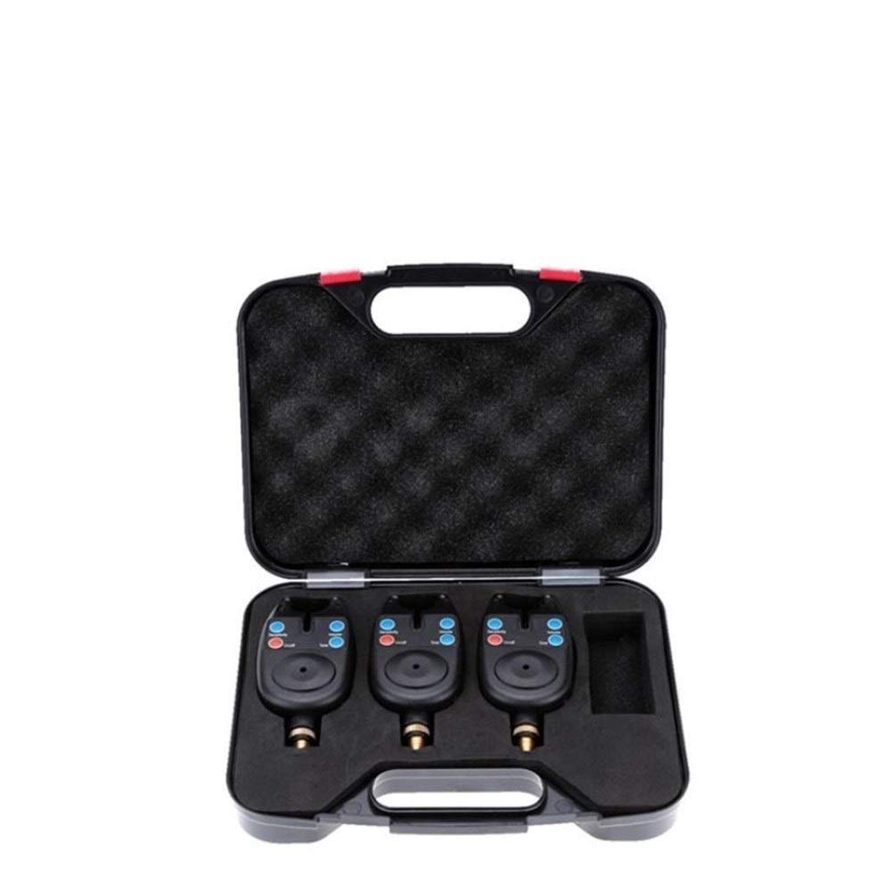 Waterproof Night Light Fishing Bite Alarm – 3-Pack Black Koi Pike Coarse Fishing Alarms with High-Sensitivity Alert System for Nighttime Fishing