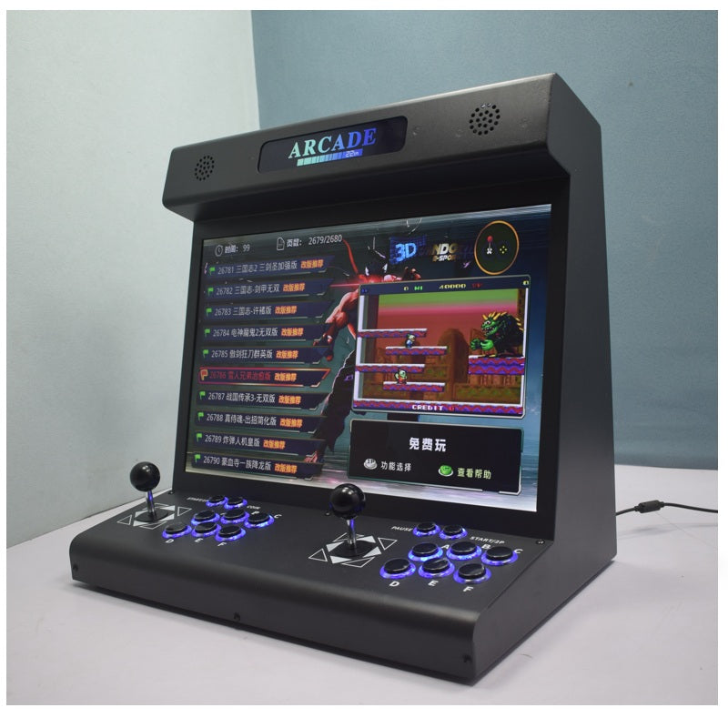 LCD Bartop Arcade Machine – 22-Inch 23000-in-1 Pandora Box Console with Dual Joysticks, 3D Games and Coin Slot for Retro Gaming