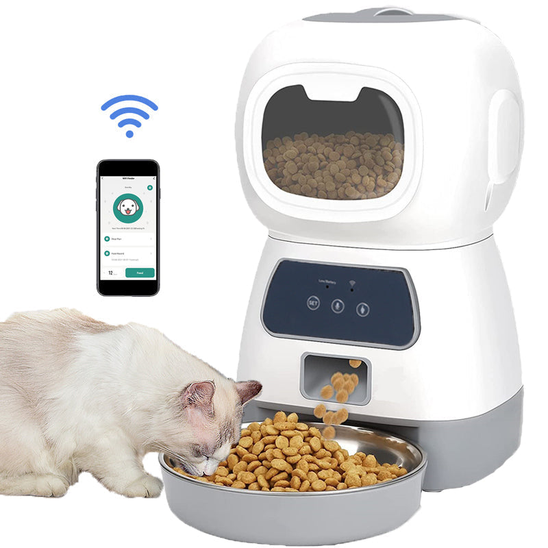 Automatic Robot Pet Feeder – 3.5L Smart Food Dispenser for Cats and Dogs with Convenient Scheduled Feeding and Large-Capacity Meal Storage