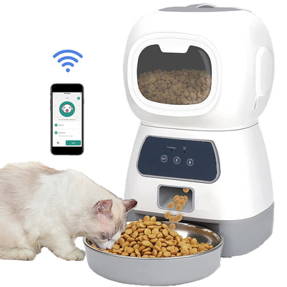 Automatic Robot Pet Feeder – 3.5L Smart Food Dispenser for Cats and Dogs with Convenient Scheduled Feeding and Large-Capacity Meal Storage