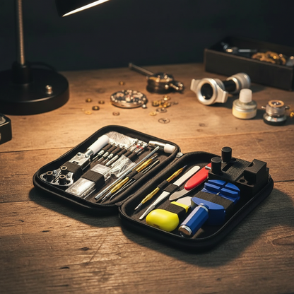 Watch Repair Tool Kit – 147 Piece Professional Watch Opener, Strap Remover and Clock Maintenance Set for Battery Replacement Repairs