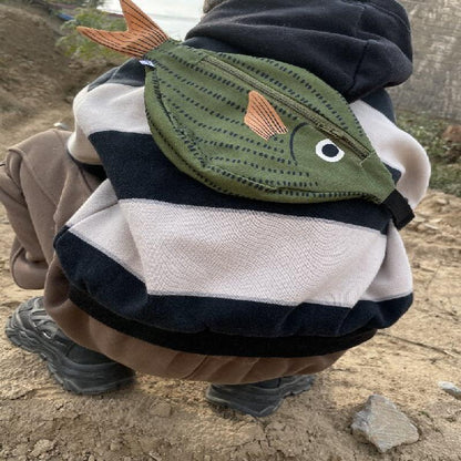 Kid’s Tropical Fish Waist Bag – Green Waterproof Coin Holder Crossbody Purse for Children’s Travel, Outdoor Adventures & Everyday Lightweight Storage