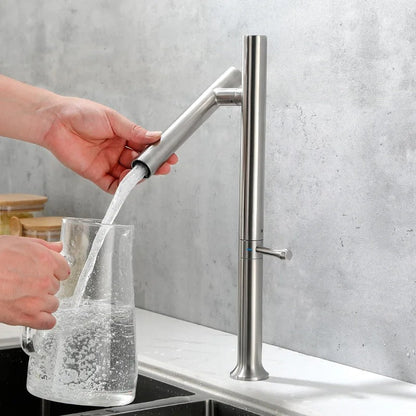 Stainless Steel Kitchen Faucet – Folding 360° Rotating Hot and Cold Mixer Tap with Ceramic Valve for Modern Sink Upgrades