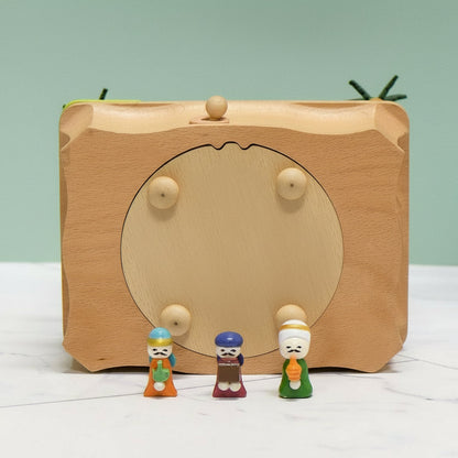 Jesus Birth Wooden Music Box - Christmas Nativity Decorative Toy with Musical Designs, Traditional Christian Ornament for Holiday Gifting & Home Display
