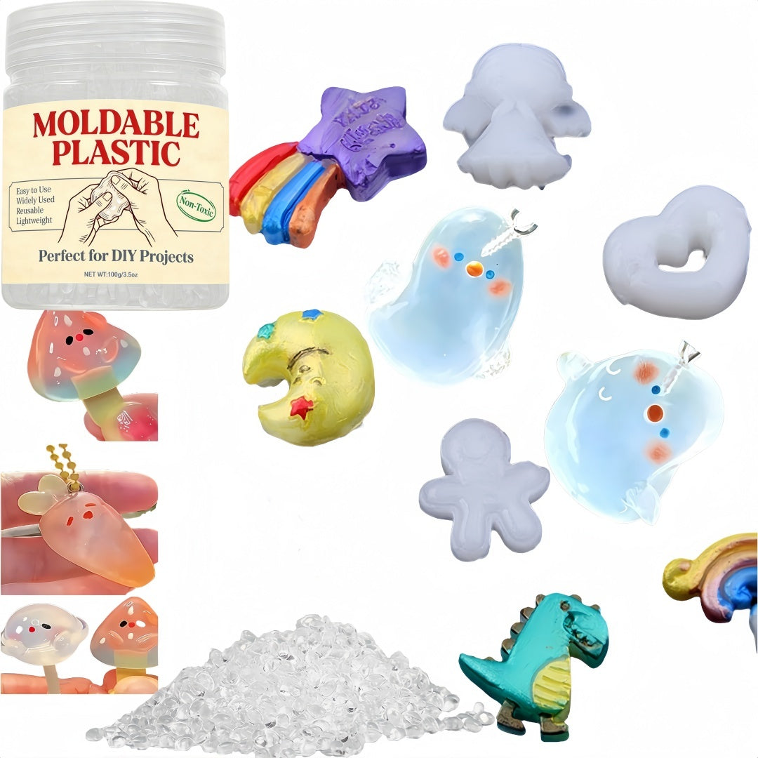 Reusable Thermoplastic Pellets – Transparent Moldable Craft Granules for DIY Projects, Temporary Repairs, Custom Shapes and Creative Handcraft Applications
